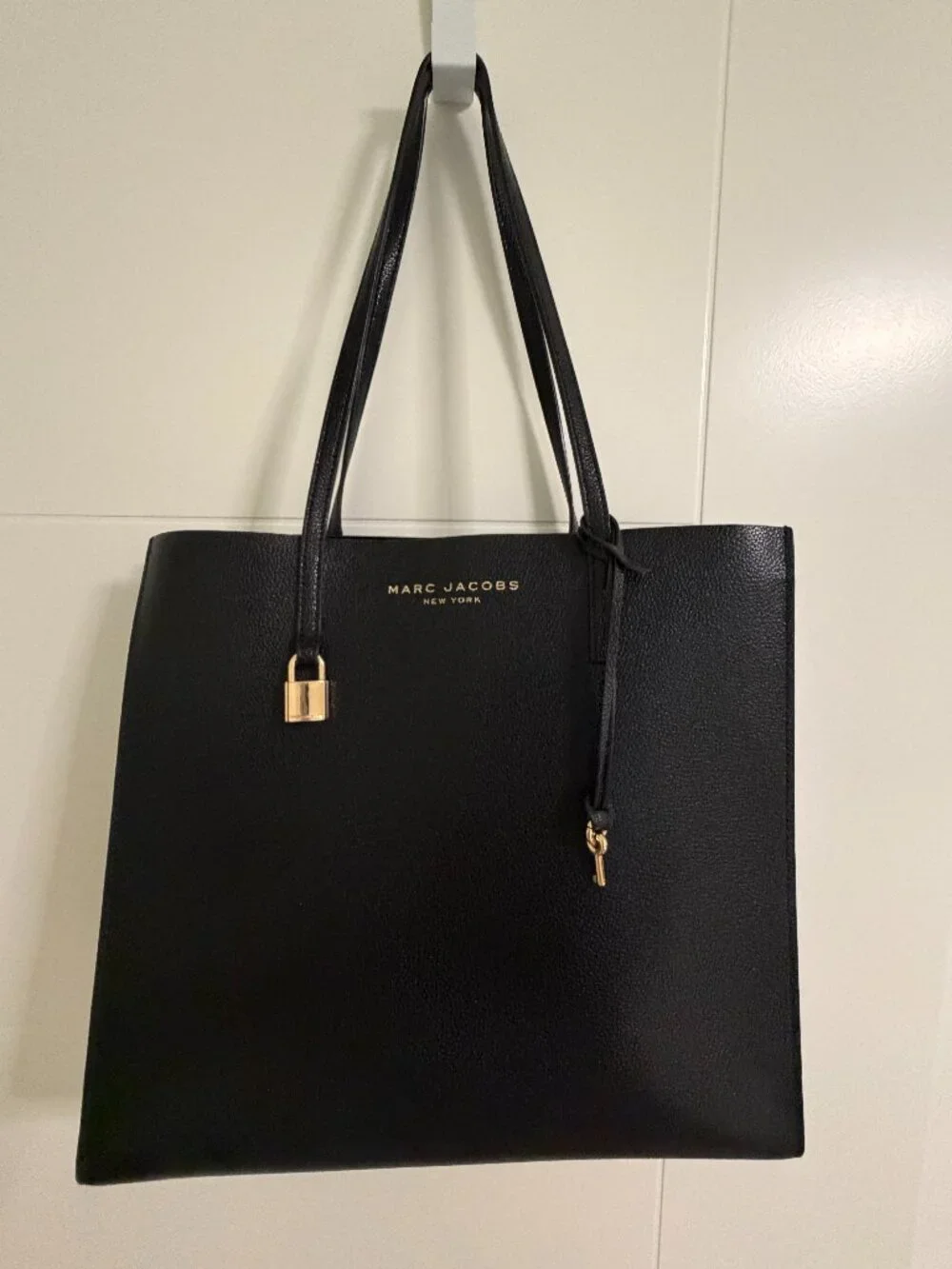 Marc Jacobs The Grind Black Leather Tote Shoulder Bag